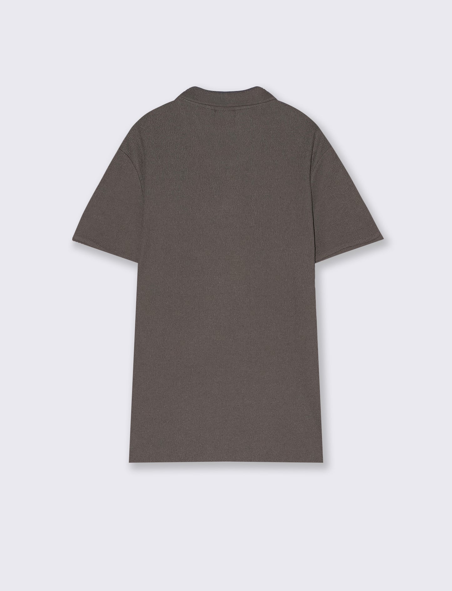 Polo con collo derby struttura jacquard da uomo - Grigio fango