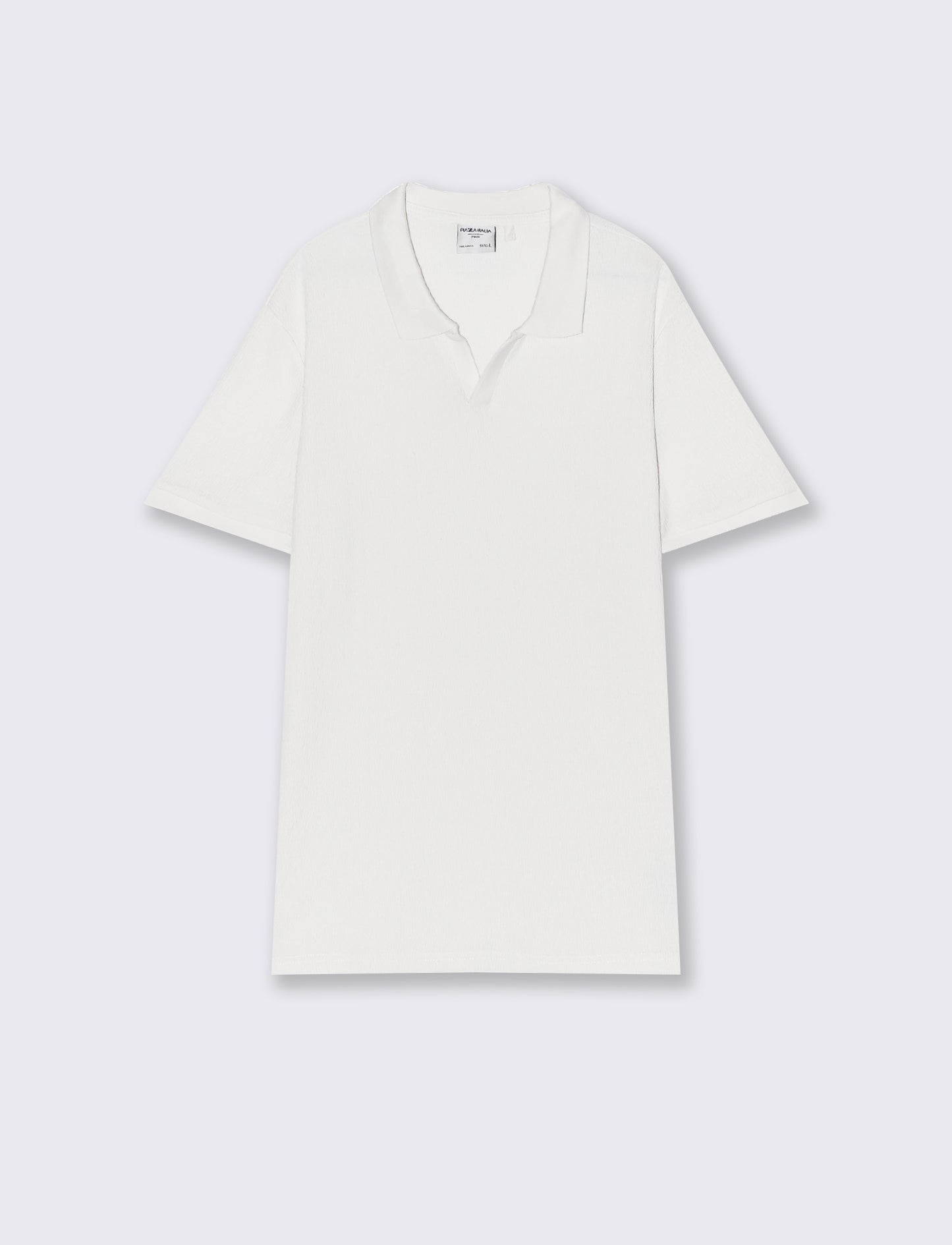 Man's derby jacquard structured polo shirt - White