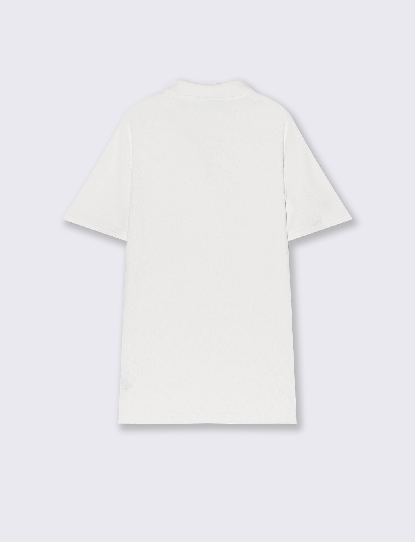 Man's derby jacquard structured polo shirt - White