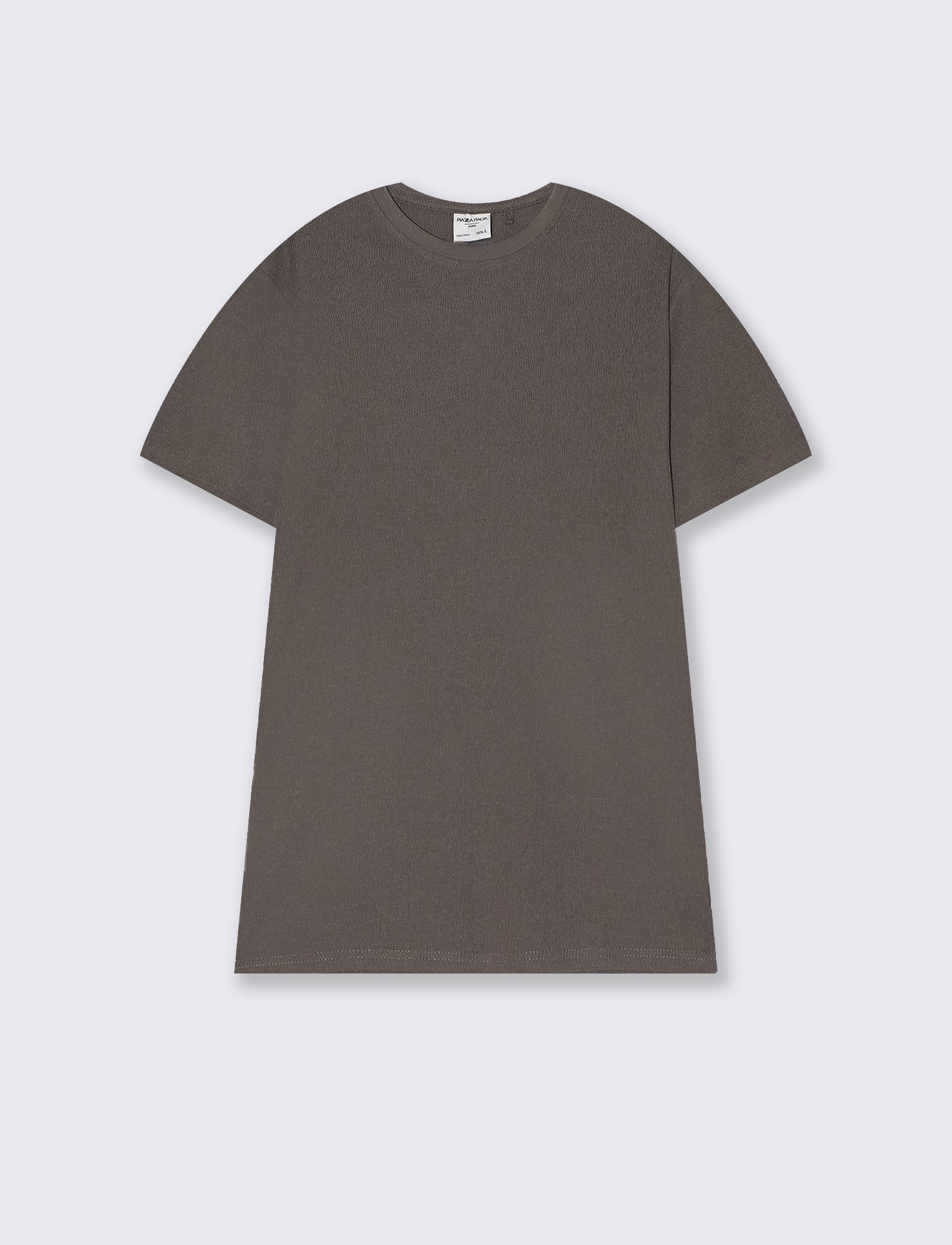 T-shirt girocollo struttura jacquard da uomo - Grigio fango