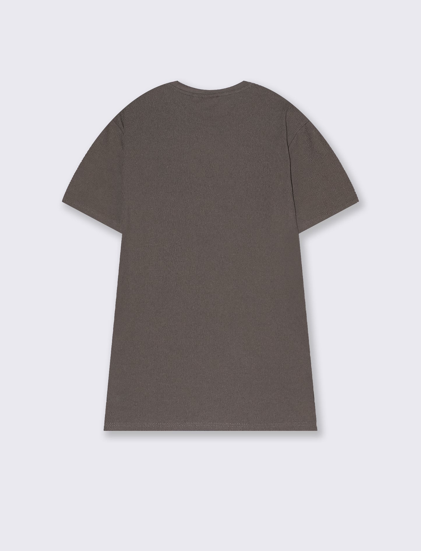T-shirt girocollo struttura jacquard da uomo - Grigio fango