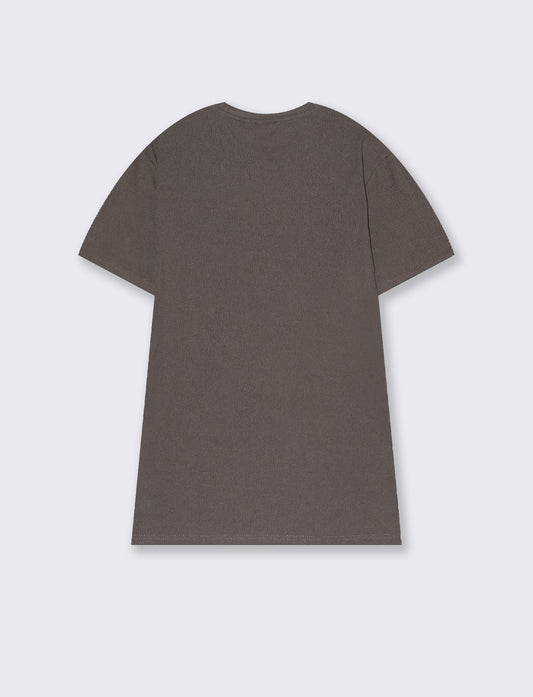 T-shirt girocollo struttura jacquard da uomo - Grigio fango
