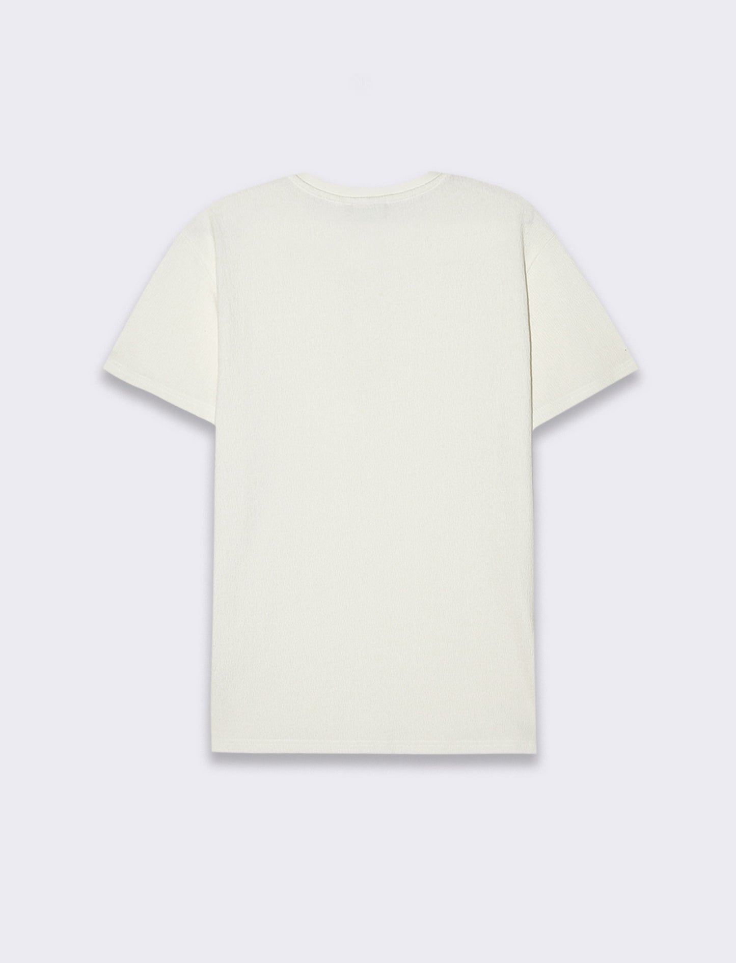 T-shirt serafino struttura jacquard da uomo - Bianco sporco