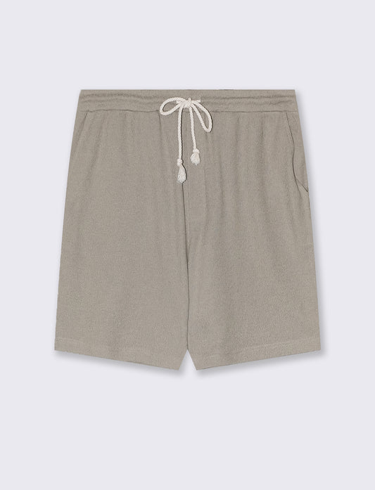 Man's jacquard structure jogger bermuda shorts - Green