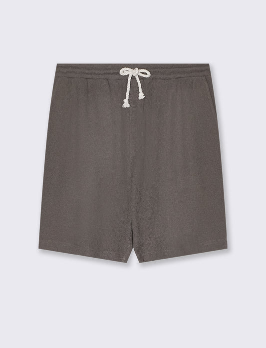 Man's jacquard structure jogger bermuda shorts - Grey