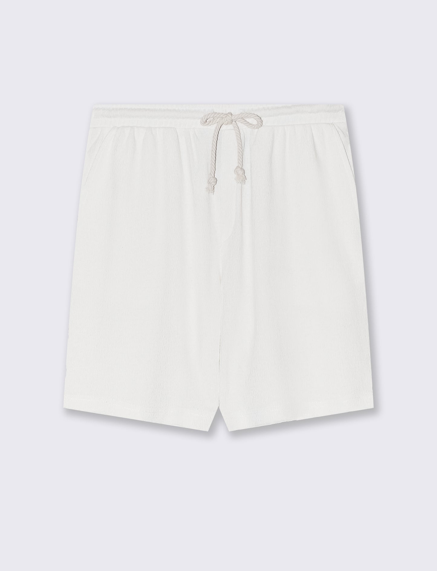 Man's jacquard structure jogger bermuda shorts - White