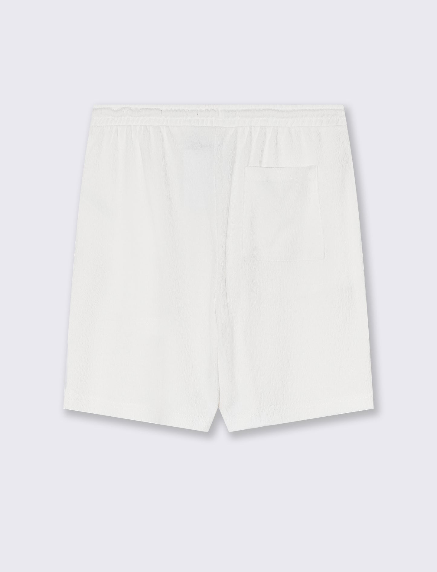 Man's jacquard structure jogger bermuda shorts - White