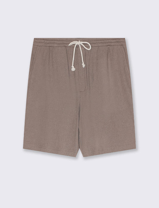 Man's jacquard structure jogger bermuda shorts - Grey