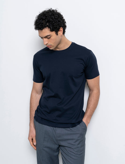 T-shirt in cotone premium mercerizzato da uomo - Nero