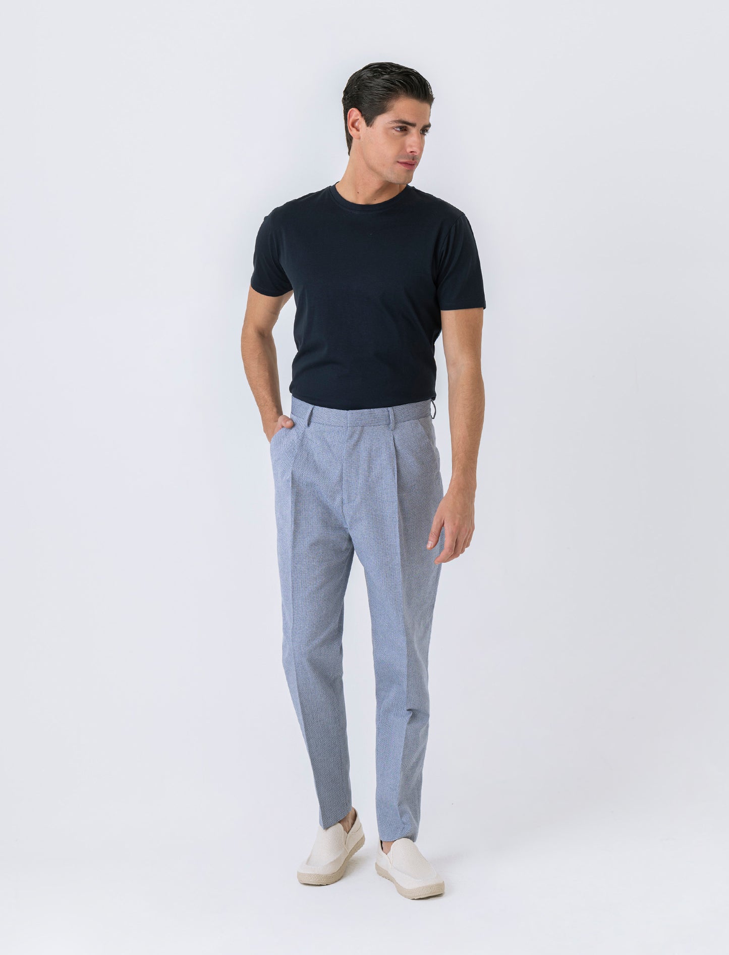 T-shirt in cotone premium mercerizzato da uomo - Nero