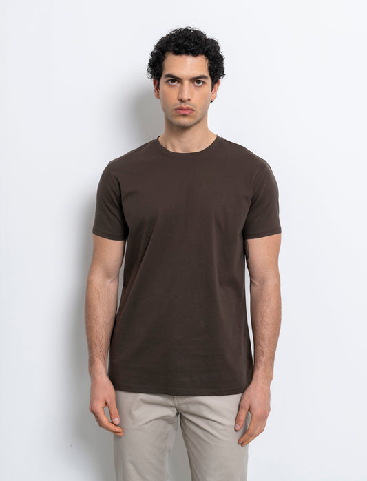 T-shirt in cotone premium mercerizzato da uomo - Moro