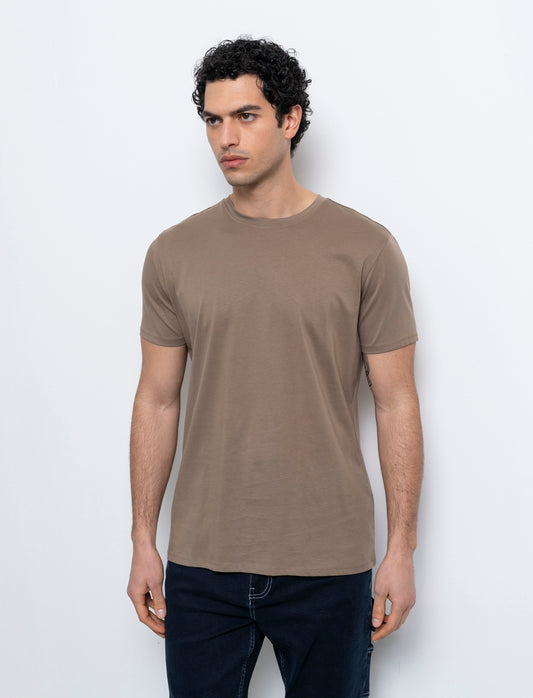 T-shirt in cotone premium mercerizzato da uomo - Grigio tortora