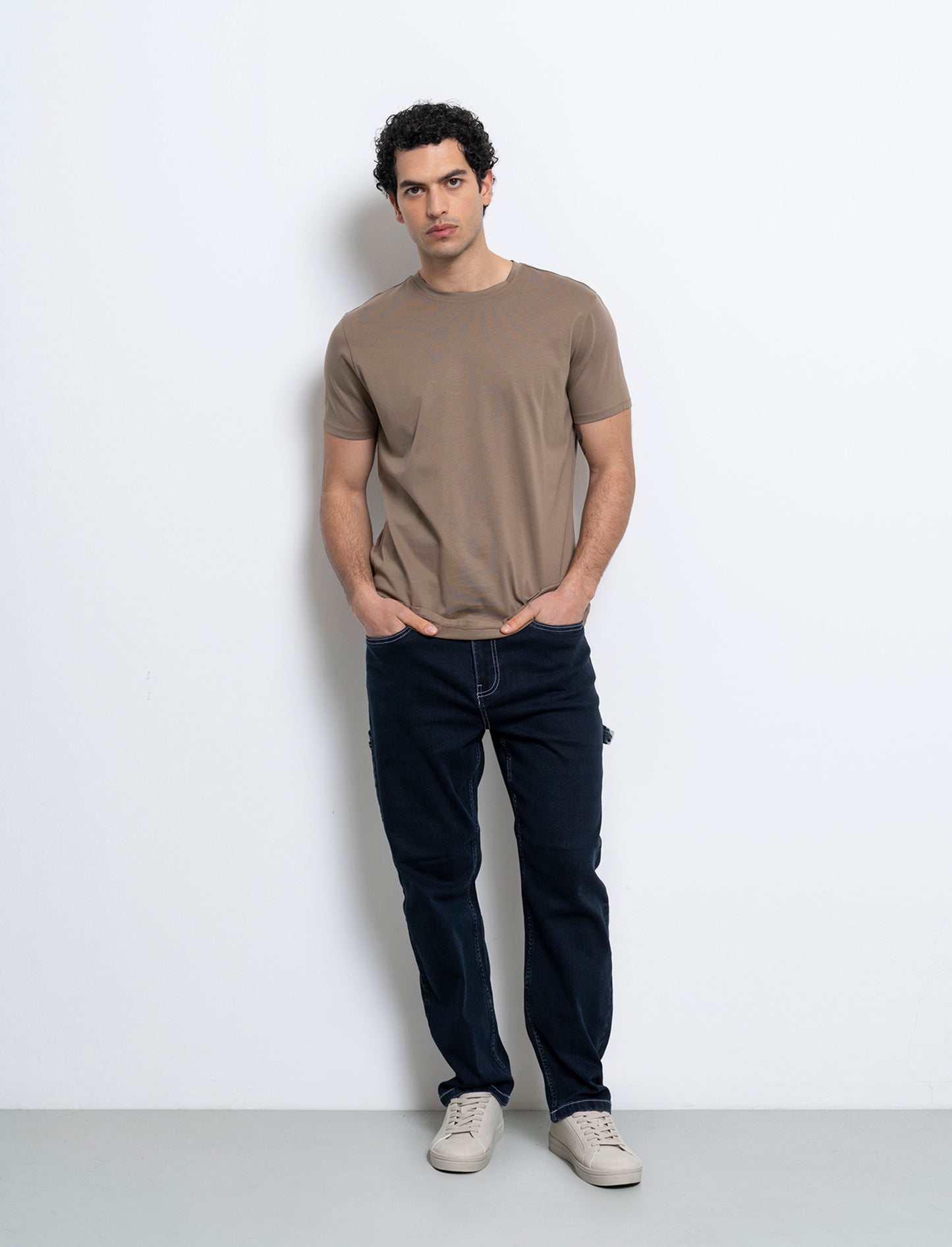 T-shirt in cotone premium mercerizzato da uomo - Grigio tortora