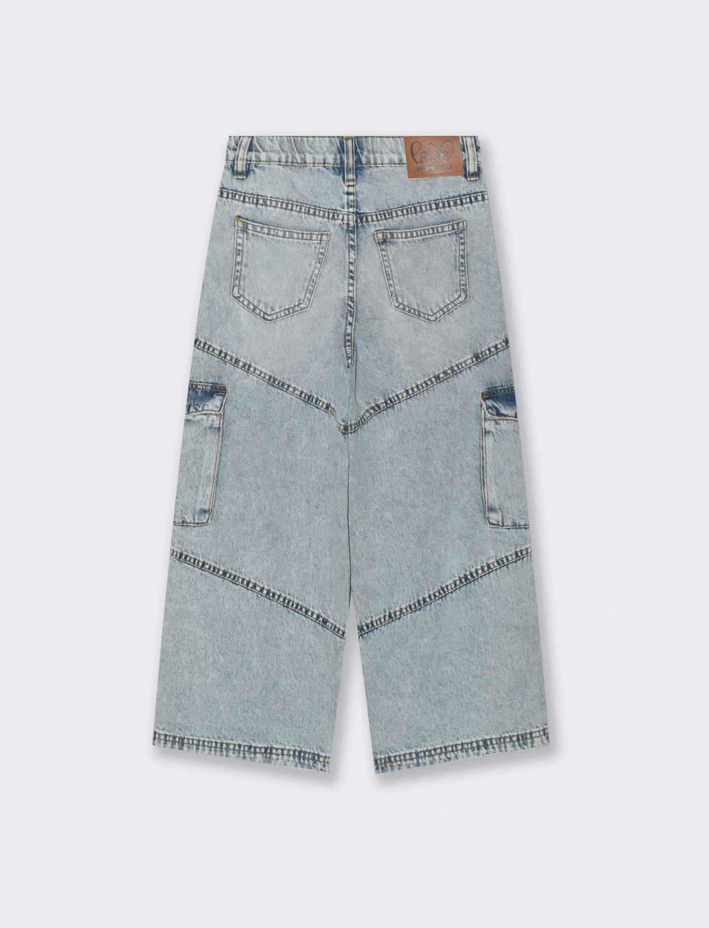 Jeans cargo a gamba larga da bambina - Denim