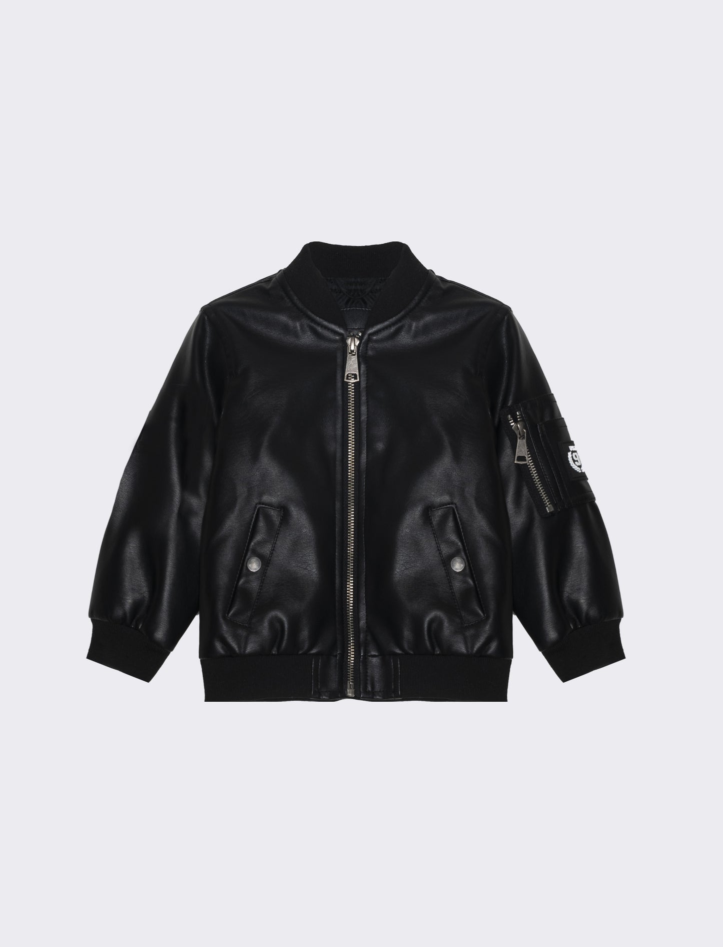 Giubbotto biker in similpelle da neonato - Nero
