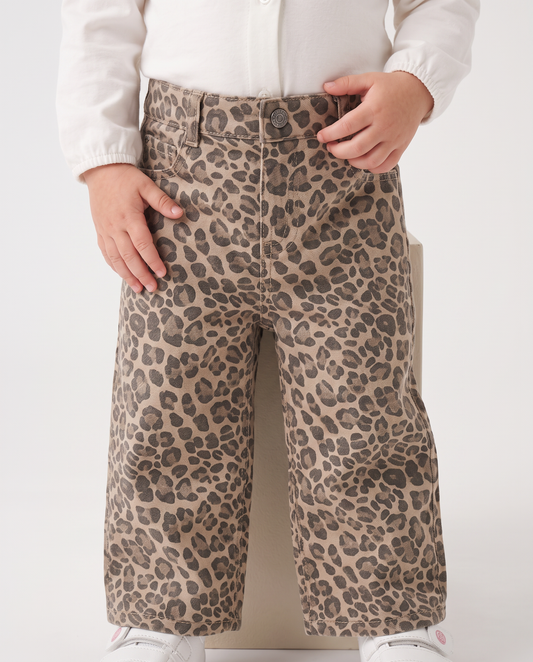 Cotton wide fit spotted jeans - Multicolor