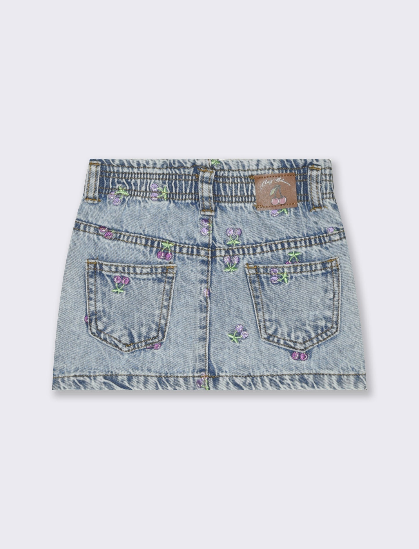 Gonna in denim con ricami da neonata - Denim