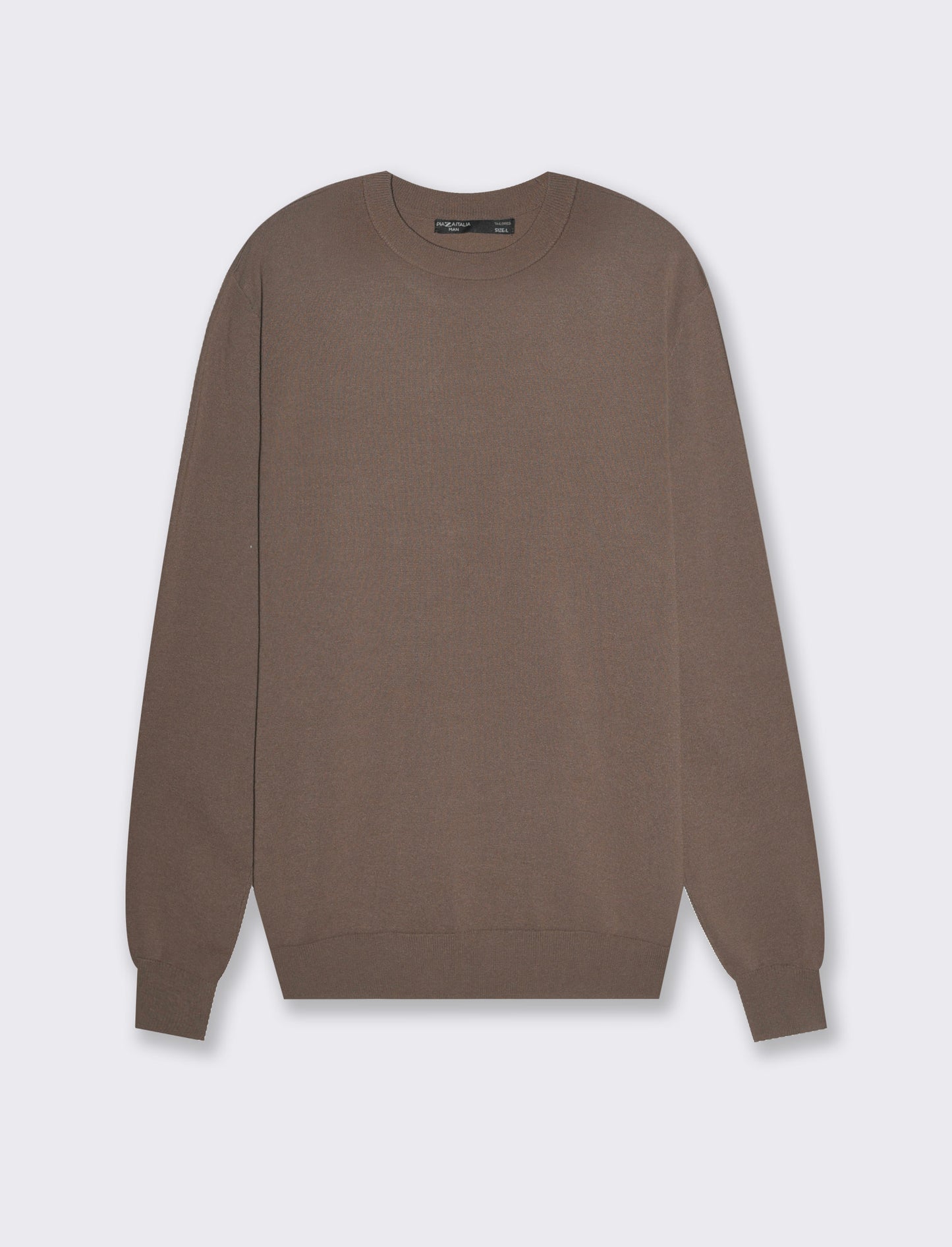 Maglia basic in filato premium da uomo - Grigio fango