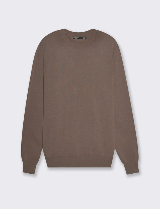 Maglia basic in filato premium da uomo - Grigio fango
