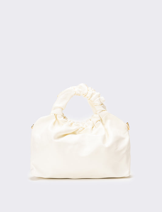 Borsa donna con manico arricciato - Bianco