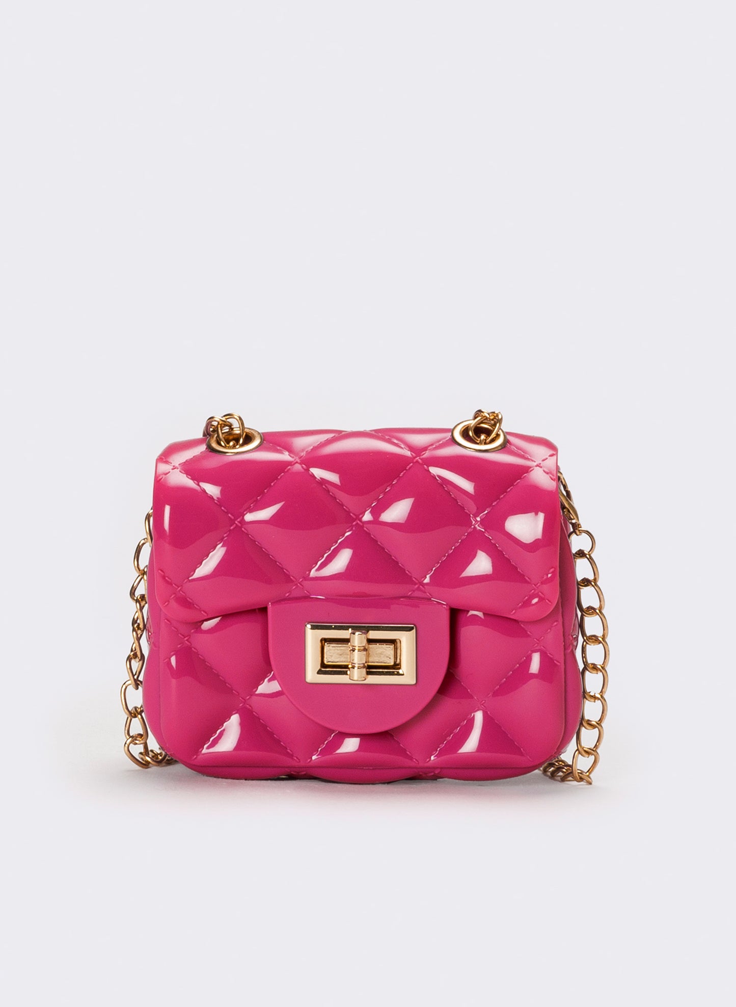 Tracollina con patta trapuntata e tracolla - Fuxia