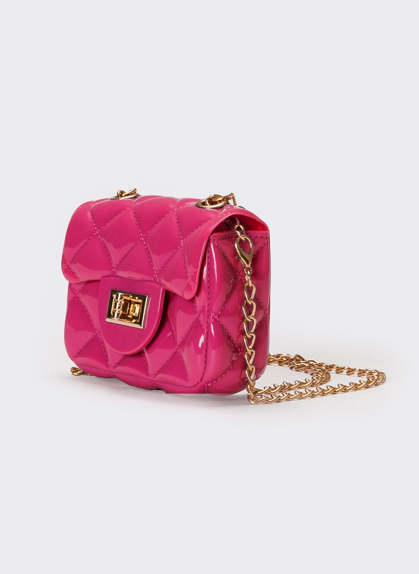 Tracollina con patta trapuntata e tracolla - Fuxia