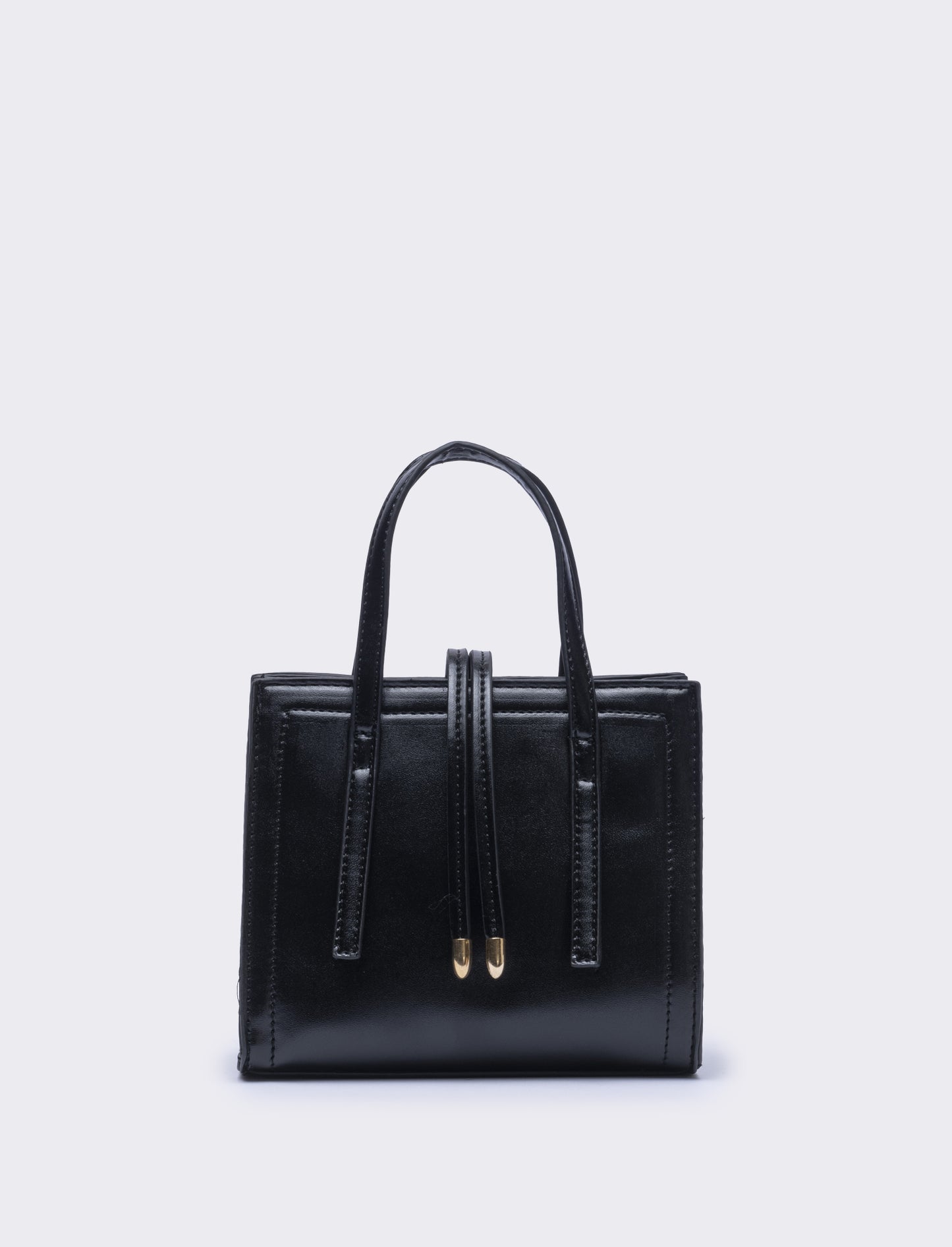 Borsa semirigida a mano con laccetti - Nero