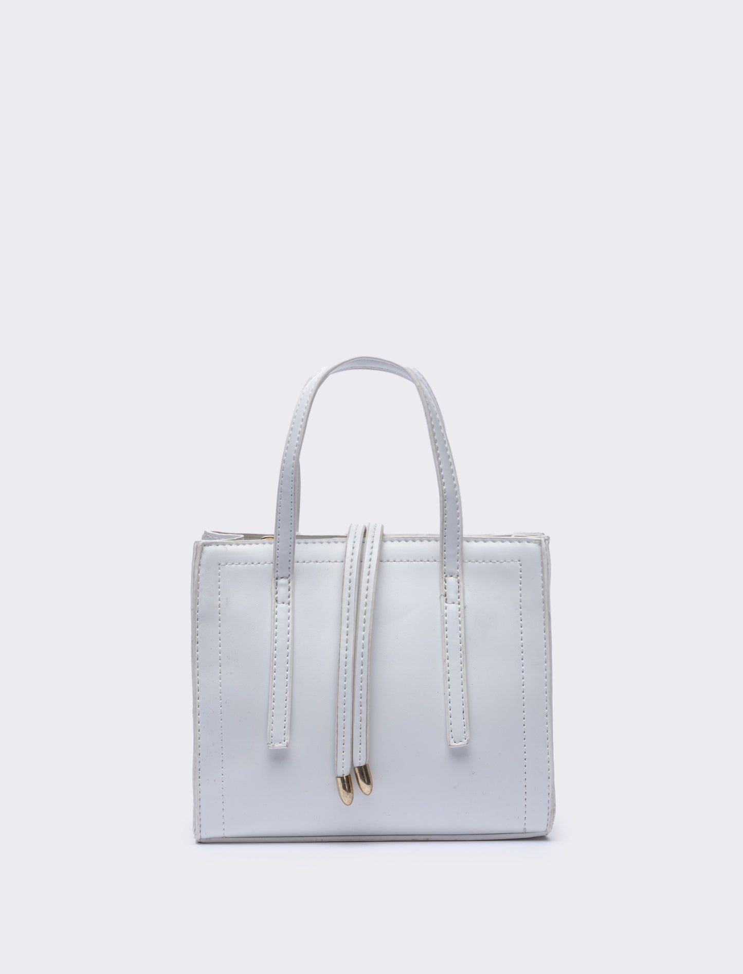 Borsa semirigida a mano con laccetti - Bianco
