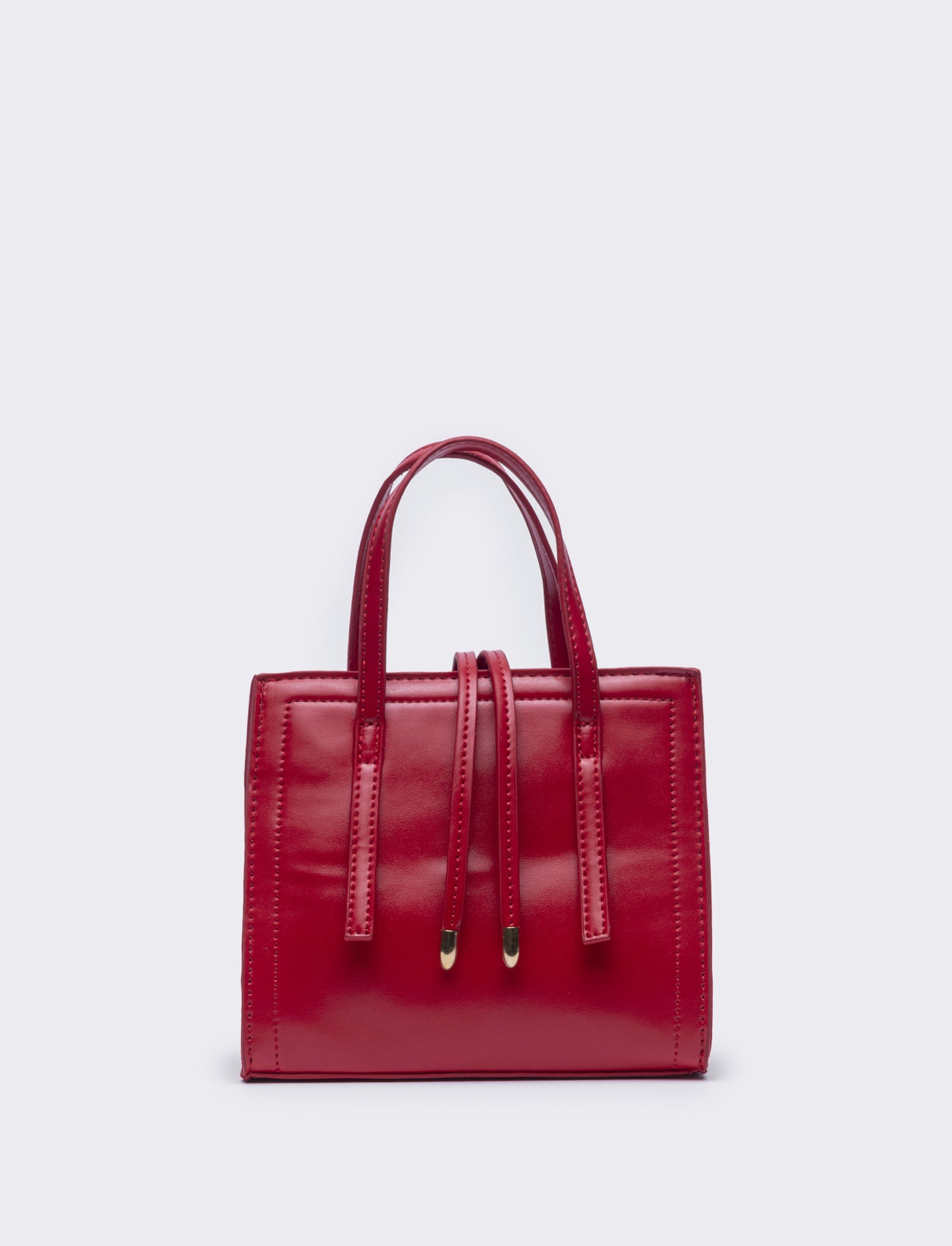 Borsa semirigida a mano con laccetti - Rosso