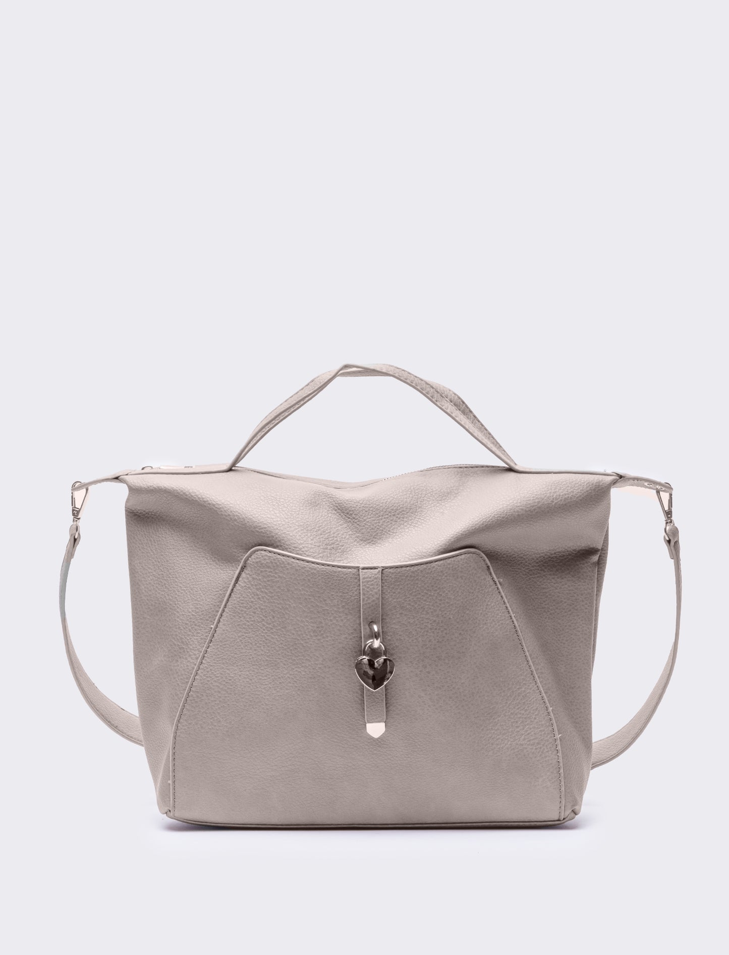 Shopper donna con catenaccio a cuore - Beige