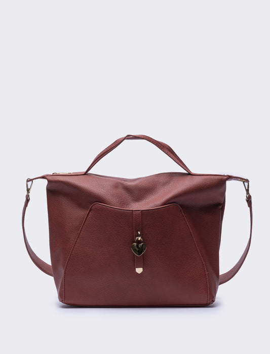 Shopper donna con catenaccio a cuore - Arancio