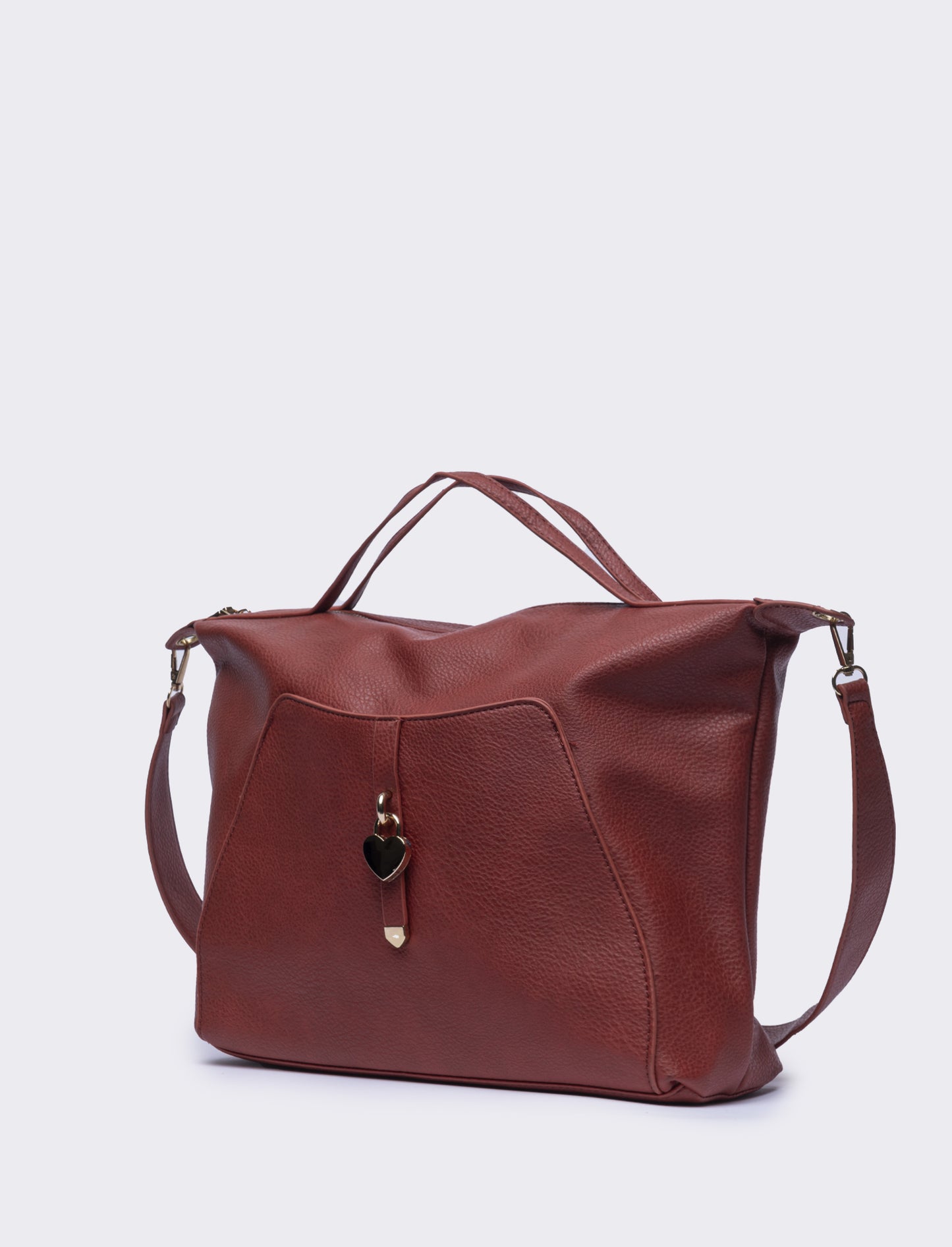 Shopper donna con catenaccio a cuore - Arancio