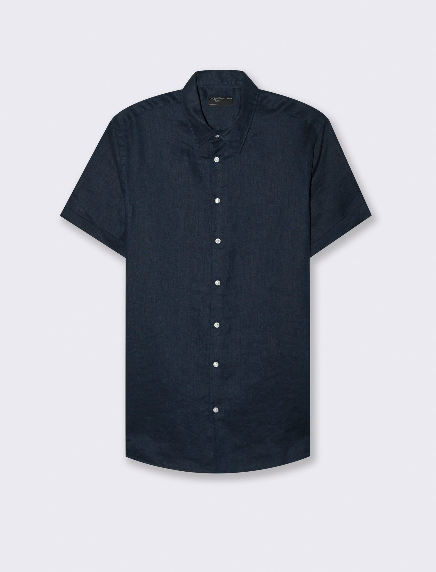Camicia manica corta 100% lino da uomo - Blu