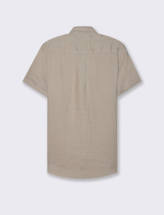 Camicia manica corta 100% lino da uomo - Beige