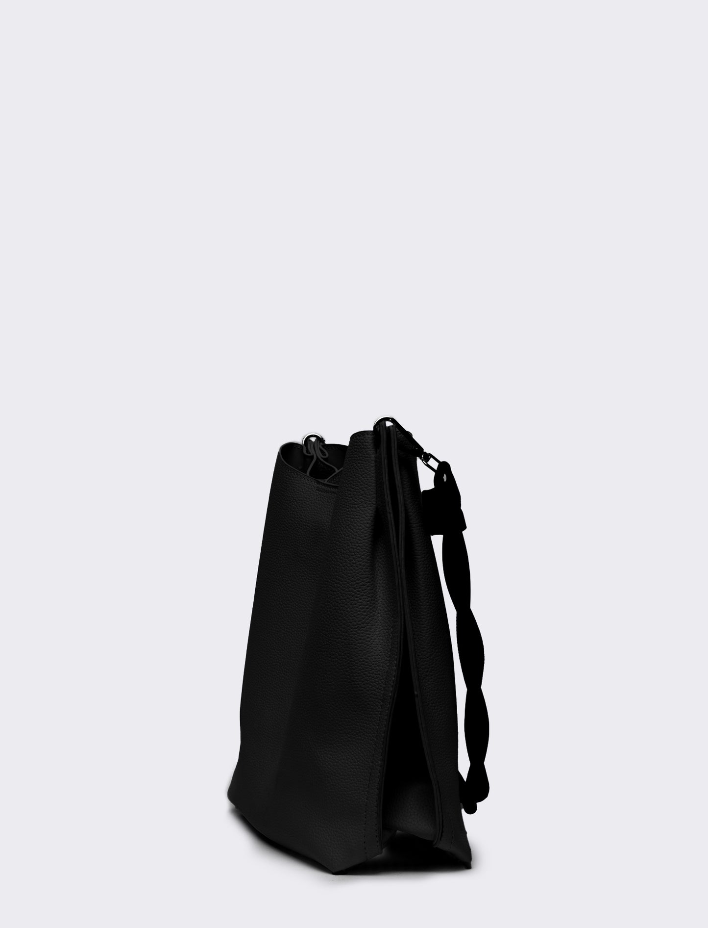 Borsa sacca con manico intrecciato - Nero