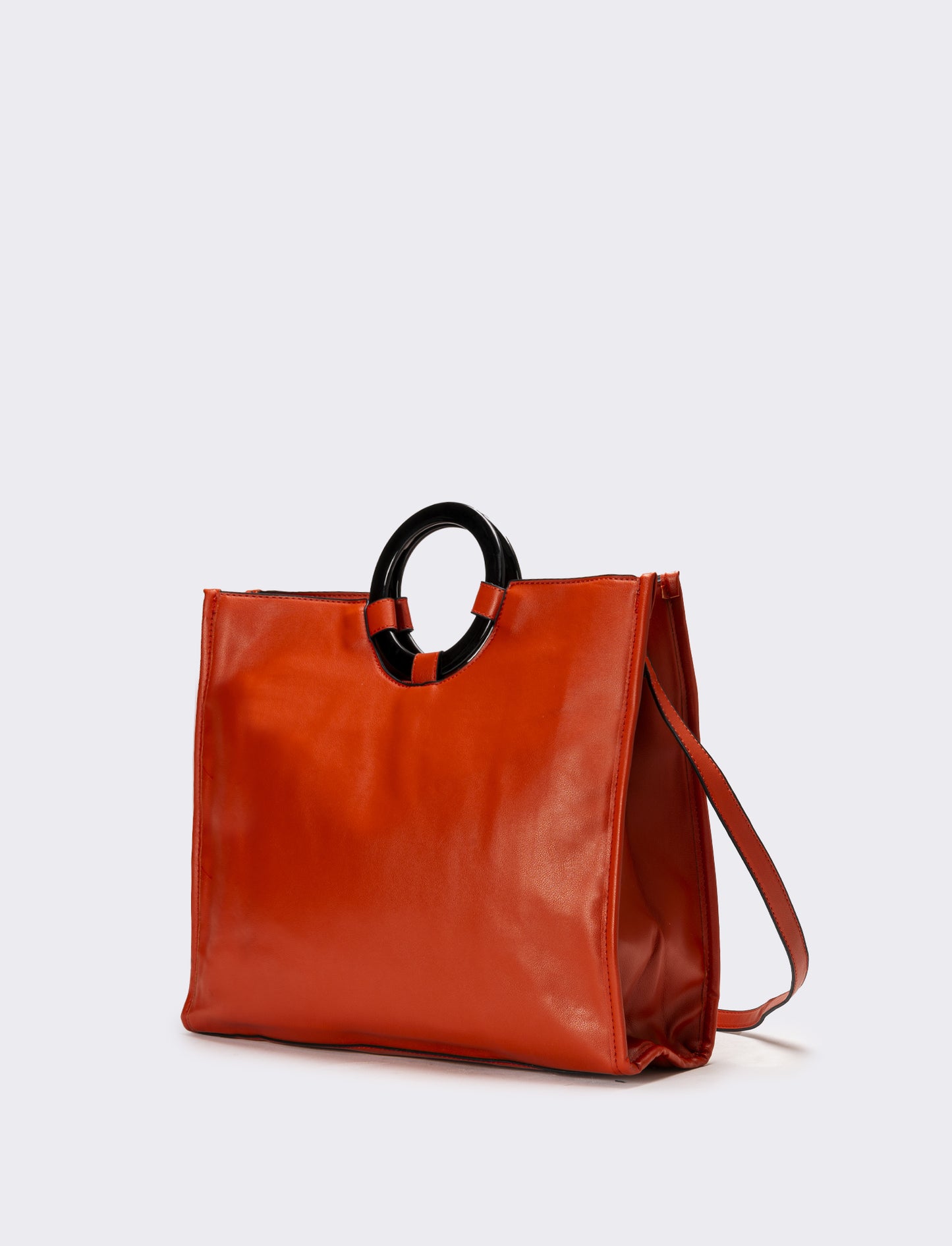 Borsa con manico tondo e tracolla - Arancio