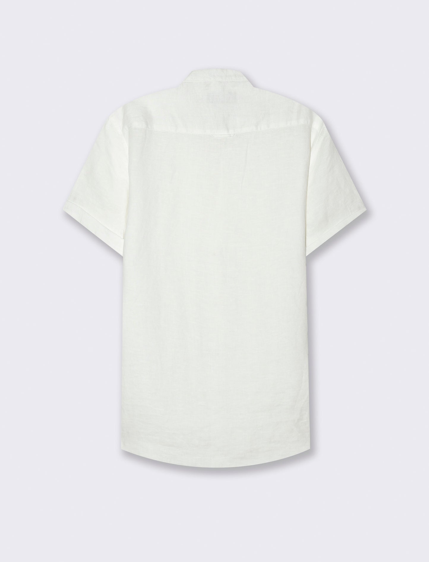 Camicia coreana manica corta 100% lino da uomo - Bianco