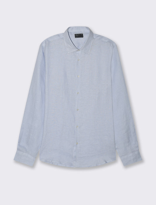 Man's 100% linen shirt for ultimate comfort - Sky blue