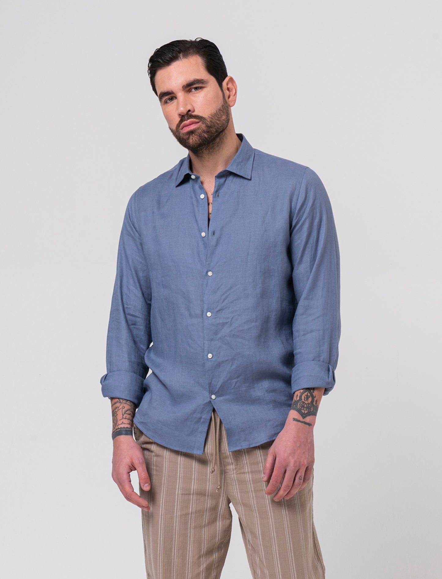 Camicia 100% lino da uomo - CARTA DA ZUCCHERO