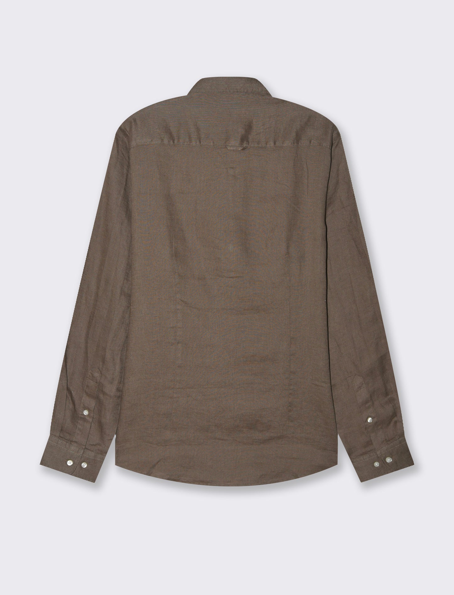 Camicia 100% lino da uomo - Grigio fango
