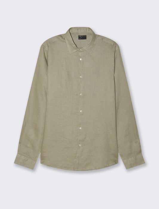 Man's 100% linen shirt for ultimate comfort - Green