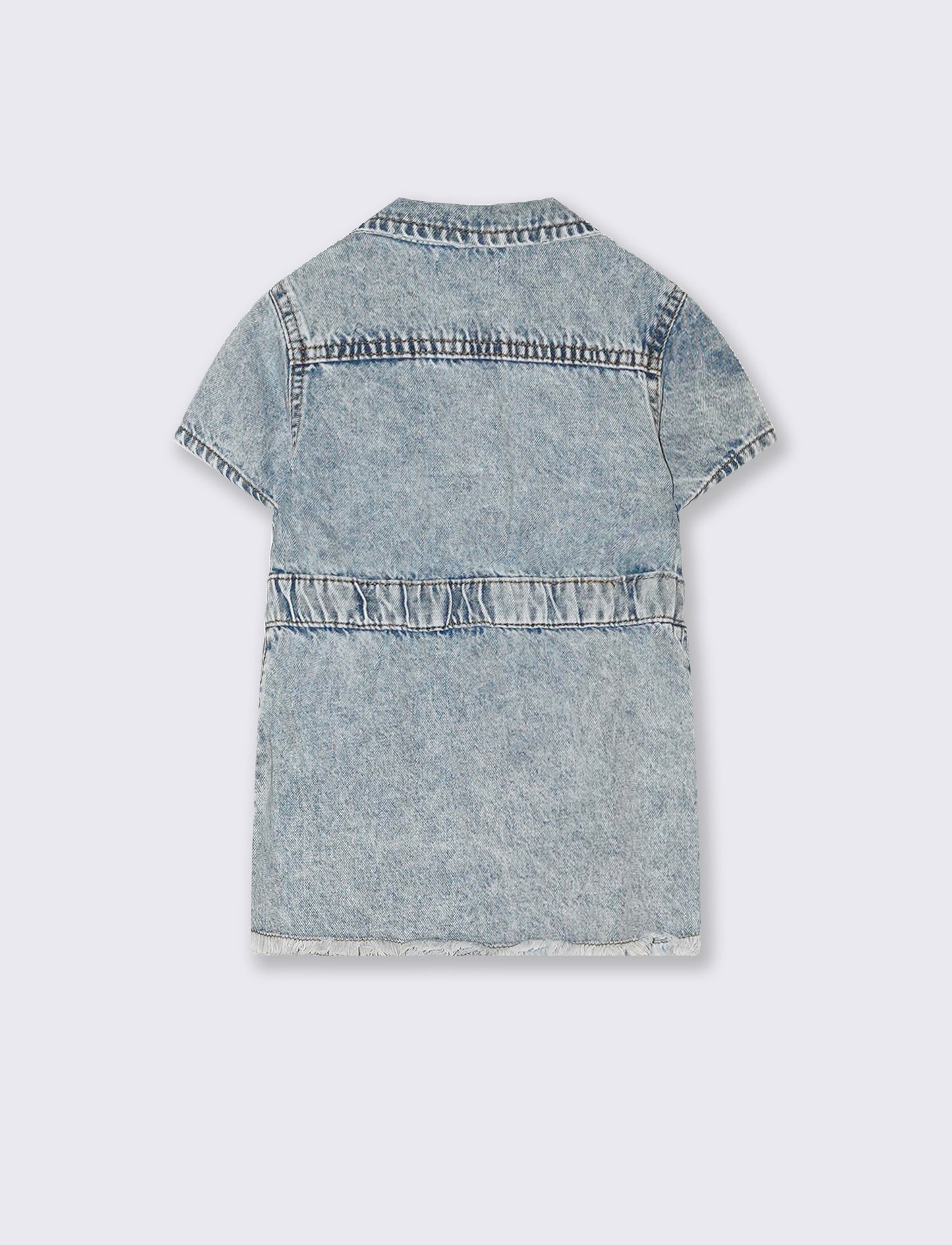 Abito in denim con fiocchetti da neonata - Denim