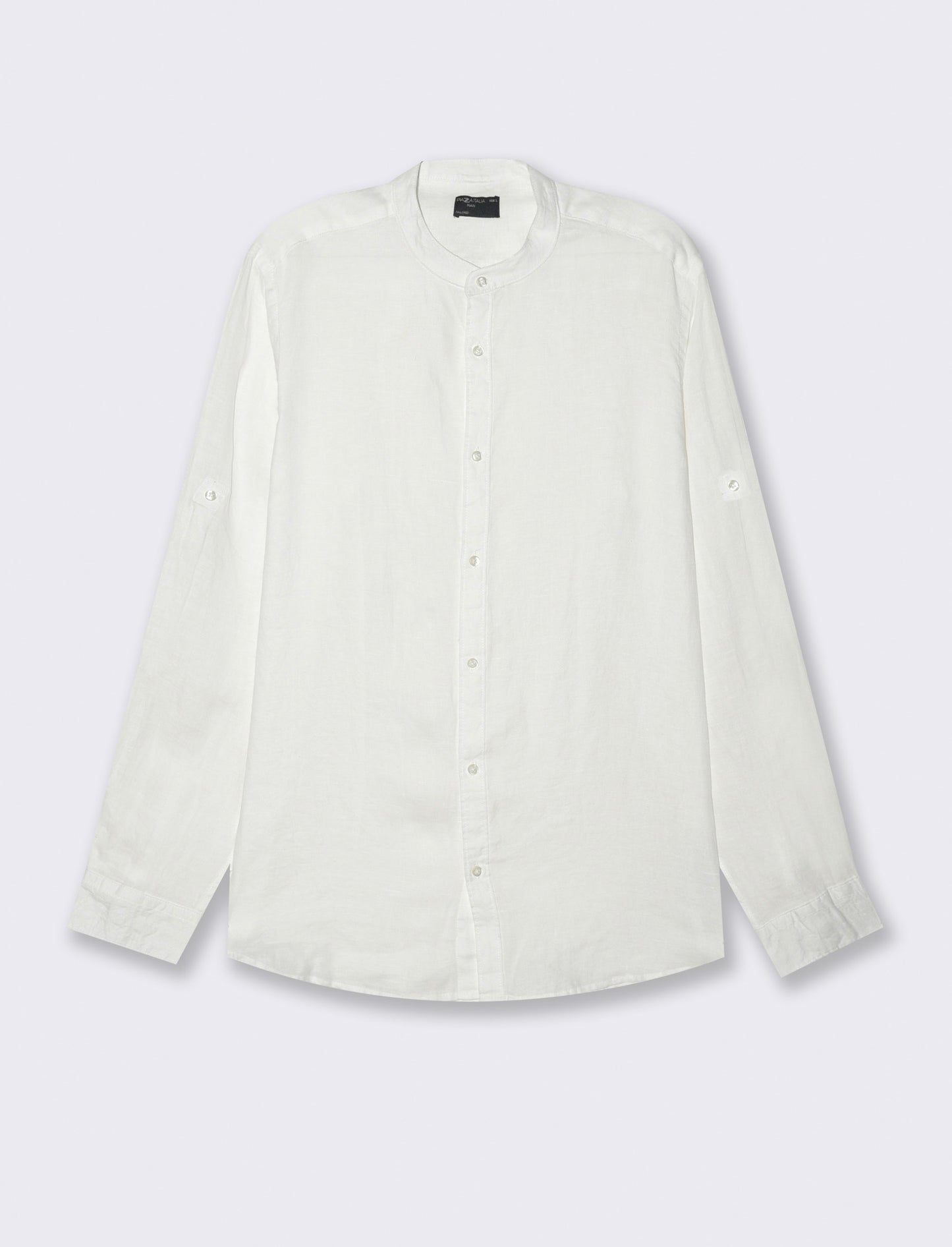 Camicia coreana 100% lino da uomo - Bianco