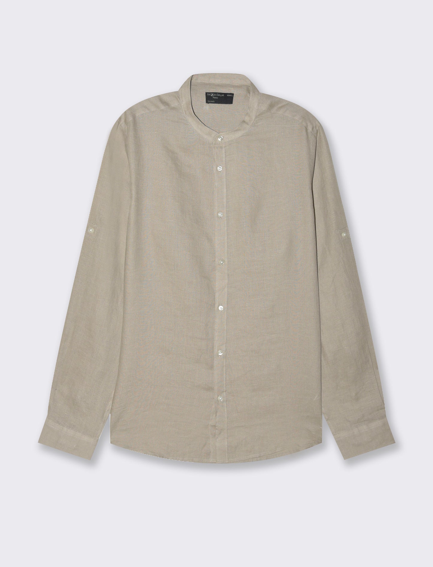 Camicia coreana 100% lino da uomo - Beige