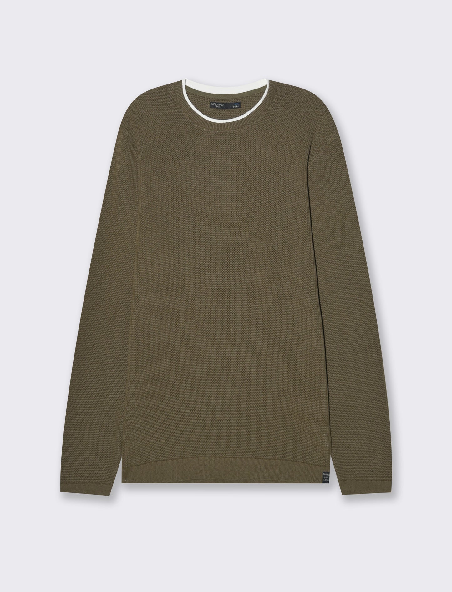 Man's intarsio knit crew neck sweater - Green