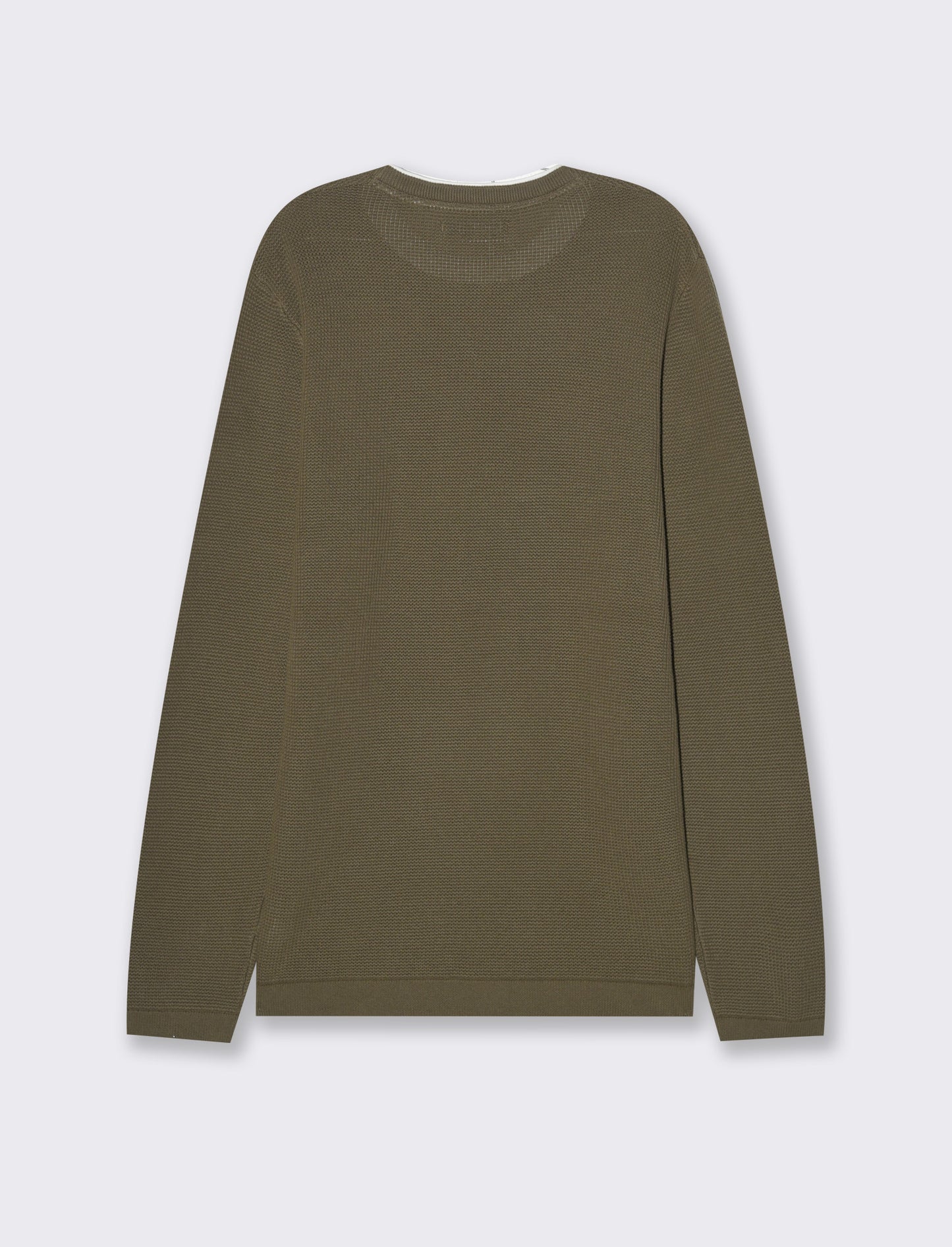 Man's intarsio knit crew neck sweater - Green