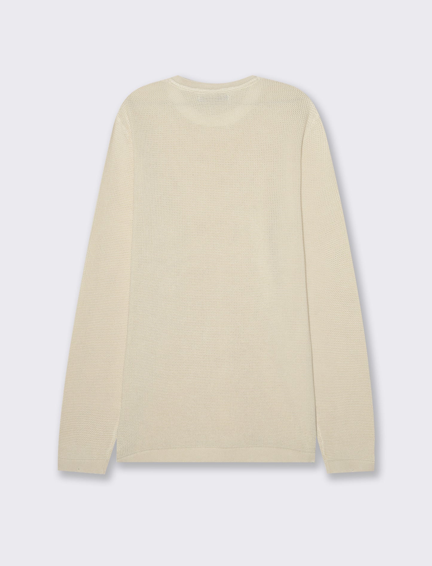 Man's intarsio knit crew neck sweater - Beige