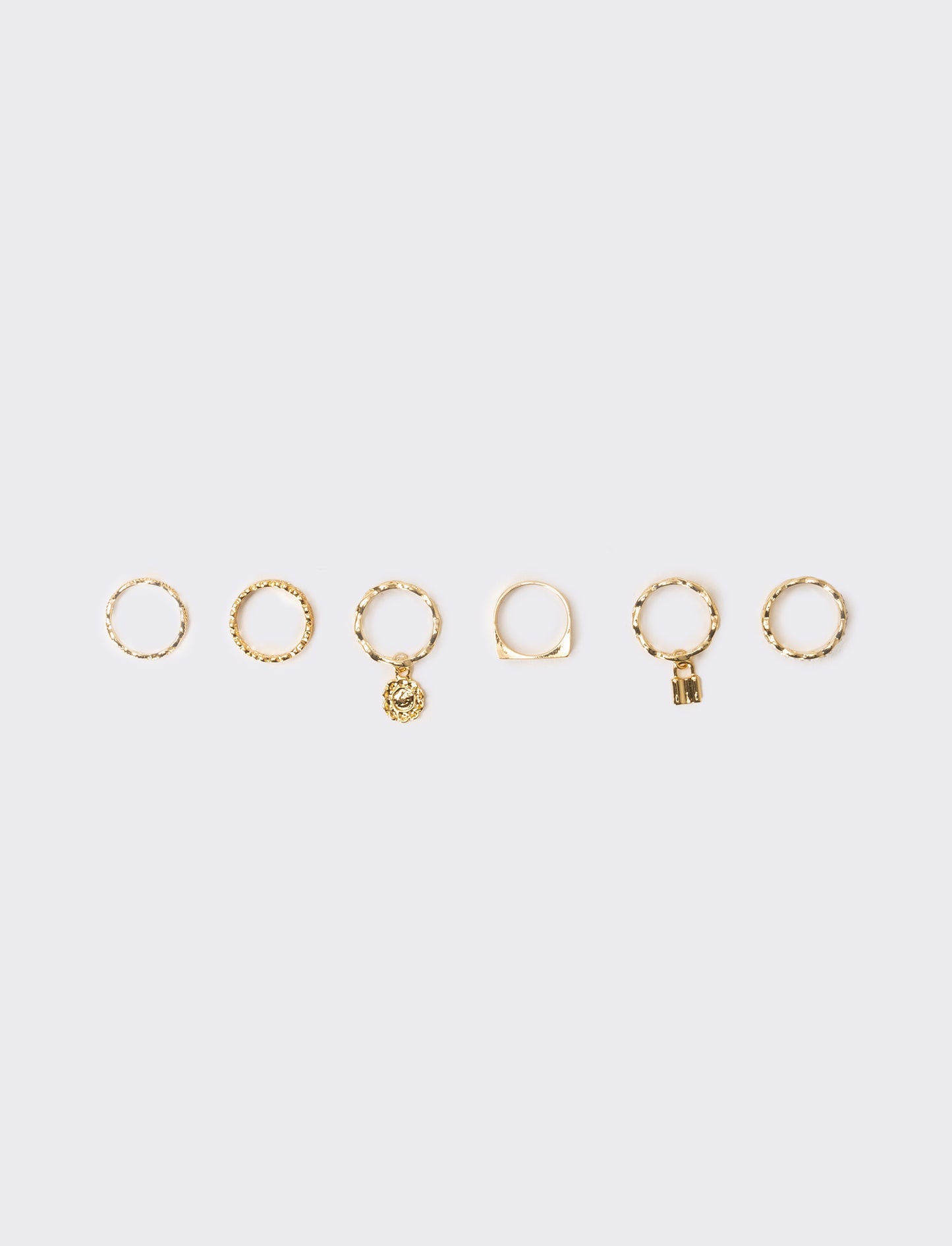 Anello card 6 pezzi con strass - Oro