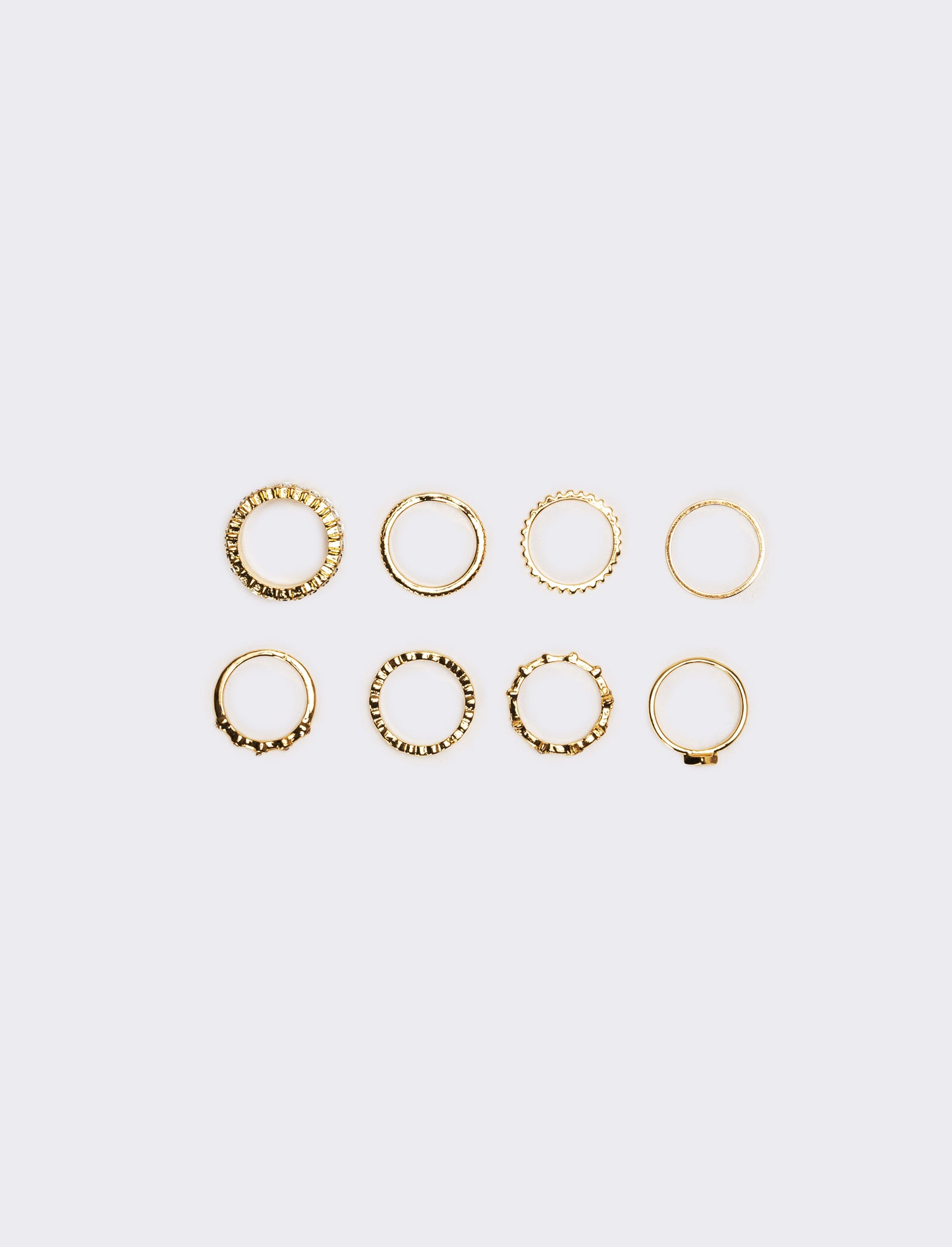 Anelli card 6 pezzi con pietre strass - Oro