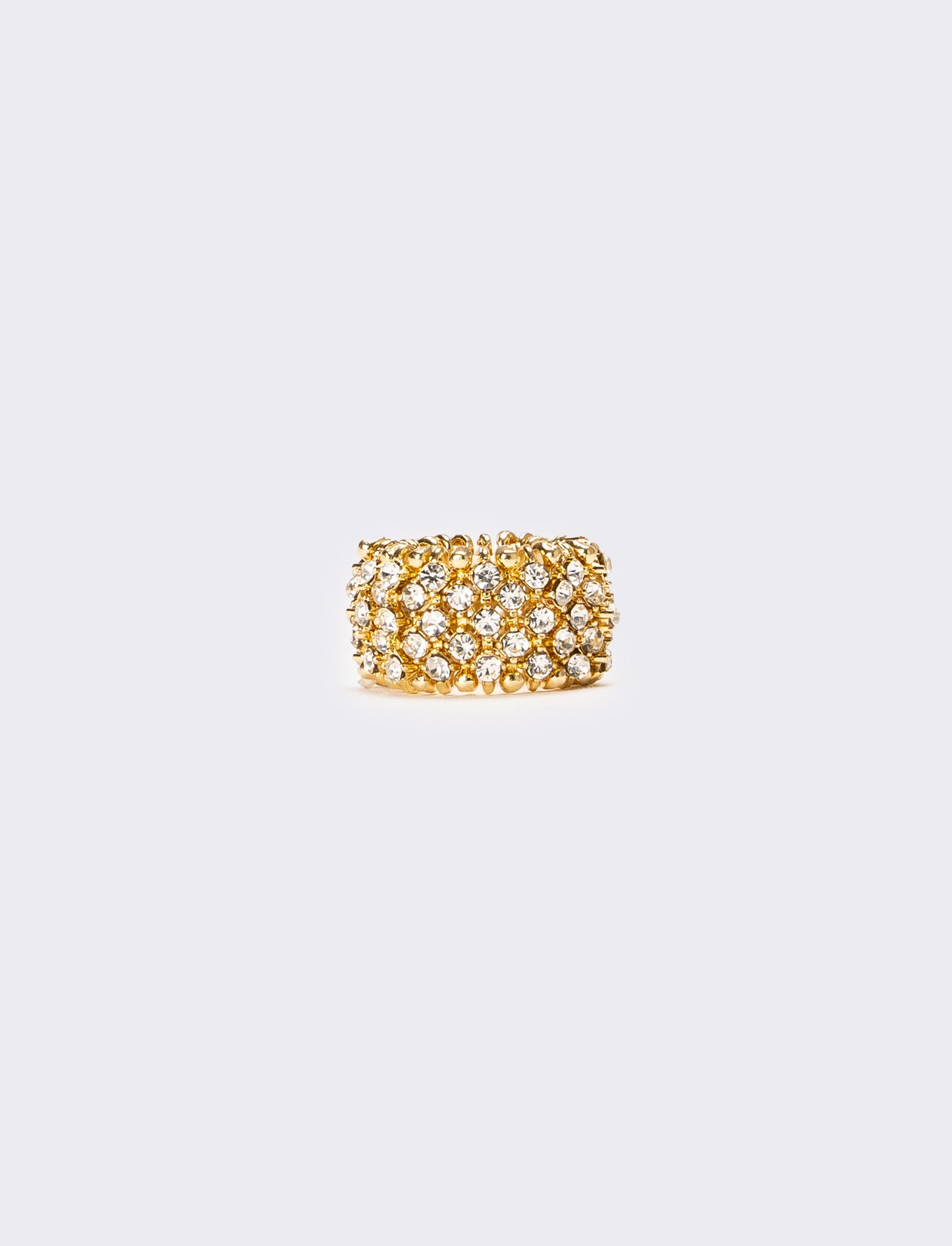 Anello con elastico e strass - Oro